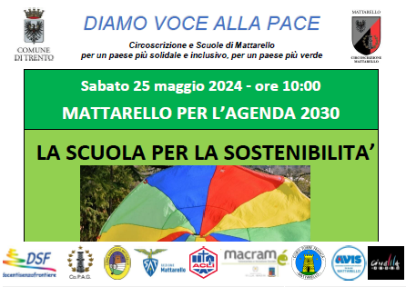 Locandina "La Scuola per la sostenibilità" - Diamo voce alla Pace
